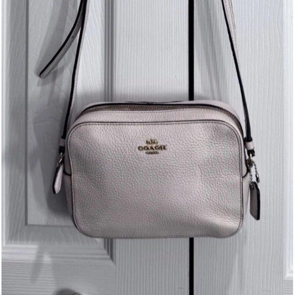 Coach Mini Jamie Camera Bag Crossbody Off White Pebbled Leather Gold Hardware